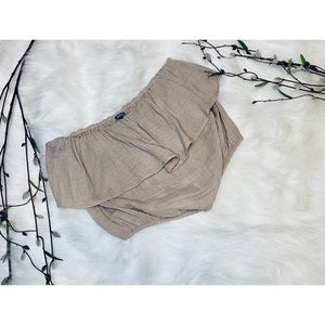 Aerie linen flounce tube top